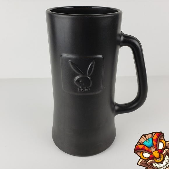 PLAYBOY Other - Vintage Playboy Mug Black Matte Tall Beer Mug Stein Heavy Embossed Bunny EUC